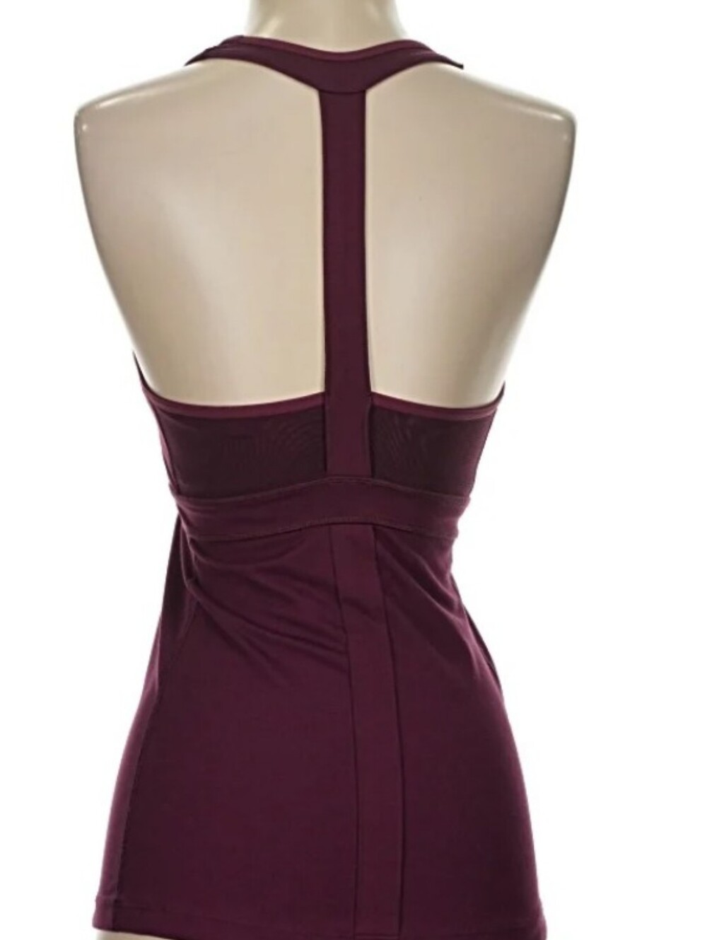 Athleta Stunner Tank Top Sz M Burgundy T Strap Racerback Shelf Bra Activewear